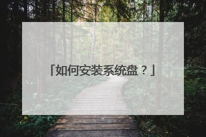 如何安装系统盘?