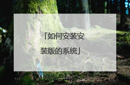 如何安装安装版的系统