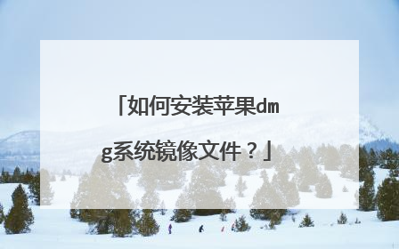 如何安装苹果dmg系统镜像文件?