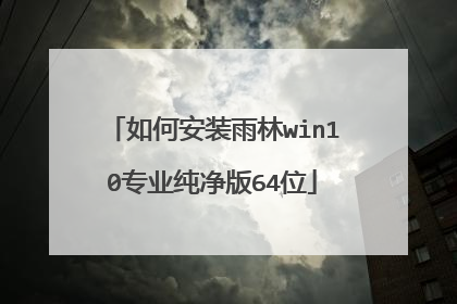 如何安装雨林win10专业纯净版64位