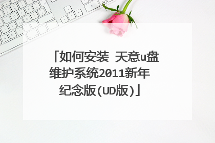 如何安装 天意u盘维护系统2011新年纪念版(UD版)