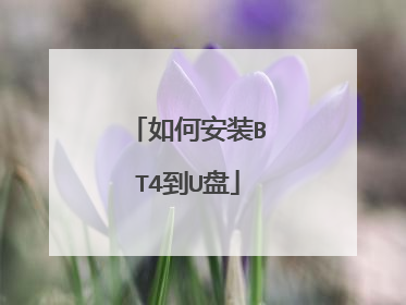 如何安装BT4到U盘