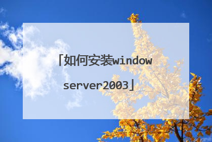 如何安装windowserver2003