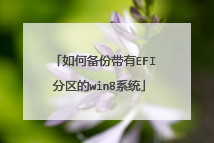 如何备份带有EFI分区的win8系统