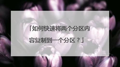如何快速将两个分区内容复制到一个分区？