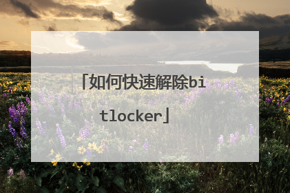 如何快速解除bitlocker