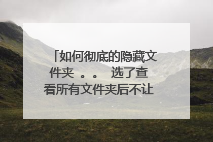 如何彻底的隐藏文件夹 。。 选了查看所有文件夹后不让隐藏的文件夹显示