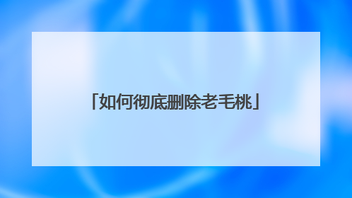 如何彻底删除老毛桃