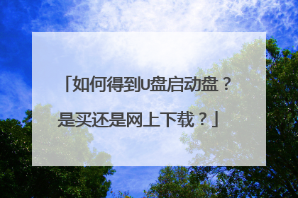 如何得到U盘启动盘?是买还是网上下载?