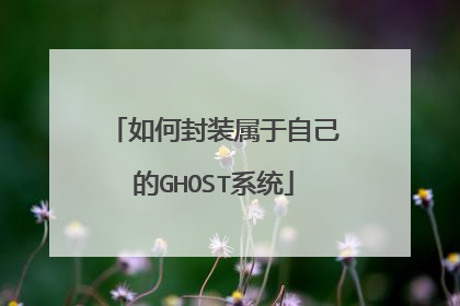如何封装属于自己的GHOST系统