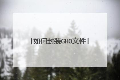 如何封装GHO文件
