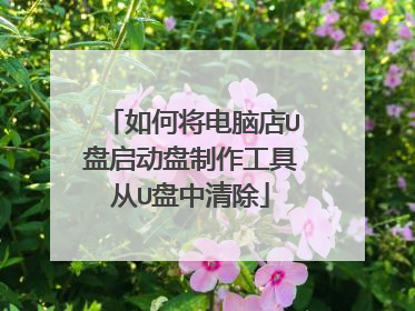 如何将电脑店U盘启动盘制作工具从U盘中清除