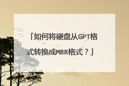 如何将硬盘从GPT格式转换成MBR格式?