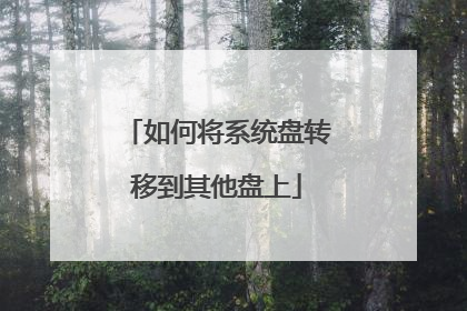 如何将系统盘转移到其他盘上