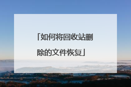 如何将回收站删除的文件恢复