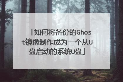 如何将备份的Ghost镜像制作成为一个从U盘启动的系统U盘