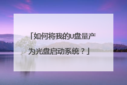 如何将我的U盘量产为光盘启动系统?