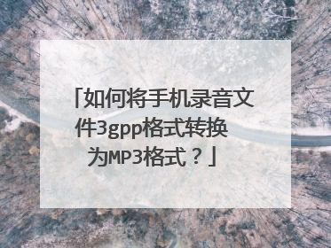 如何将手机录音文件3gpp格式转换为MP3格式?