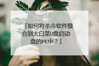 如何将杀毒软件整合到大白菜U盘启动盘的PE中?