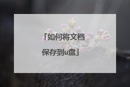 如何将文档保存到u盘