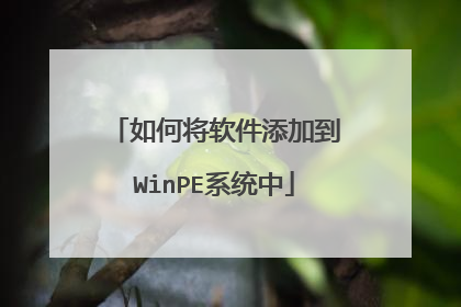 如何将软件添加到WinPE系统中