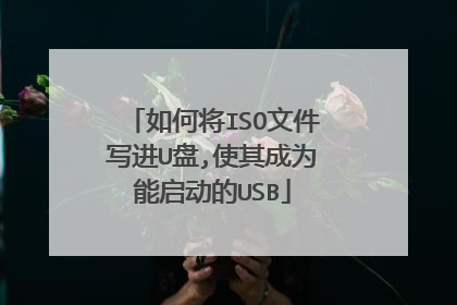 如何将ISO文件写进U盘,使其成为能启动的USB
