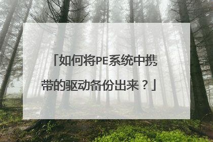 如何将PE系统中携带的驱动备份出来?