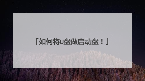 如何将U盘做启动盘!