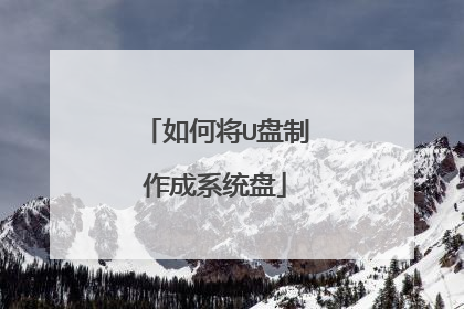 如何将U盘制作成系统盘