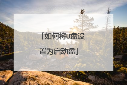 如何将U盘设置为启动盘