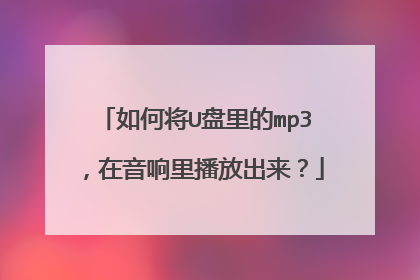 如何将U盘里的mp3,在音响里播放出来?