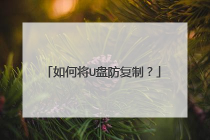 如何将U盘防复制?