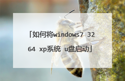 如何将windows7 32 64 xp系统 u盘启动