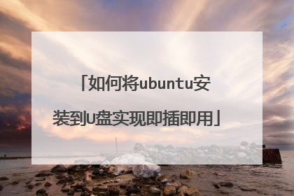 如何将ubuntu安装到U盘实现即插即用