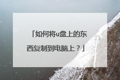 如何将u盘上的东西复制到电脑上？