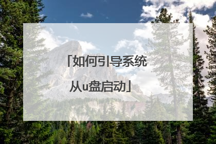 如何引导系统从u盘启动