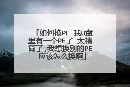 如何换PE 我U盘里有一个PE了 太精简了,我想换别的PE 应该怎么换啊