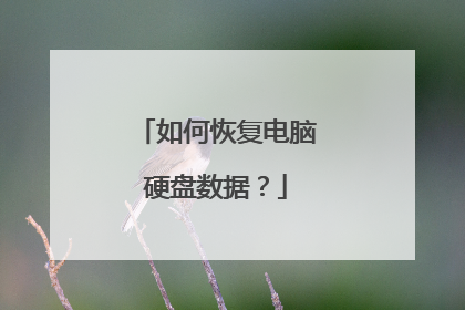 如何恢复电脑硬盘数据?