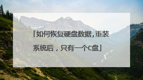 如何恢复硬盘数据,重装系统后,只有一个C盘