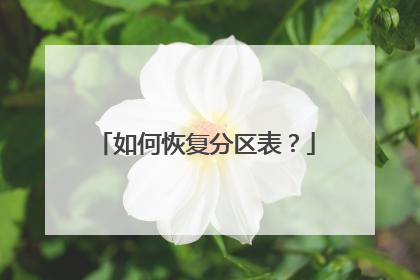 如何恢复分区表?