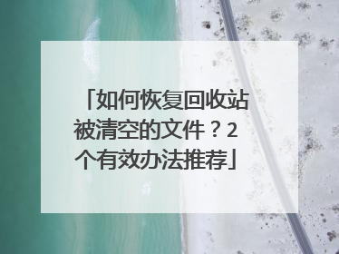 如何恢复回收站被清空的文件?2个有效办法推荐