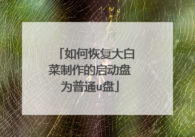 如何恢复大白菜制作的启动盘为普通u盘