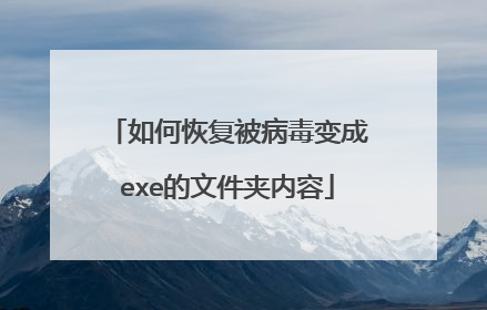如何恢复被病毒变成exe的文件夹内容