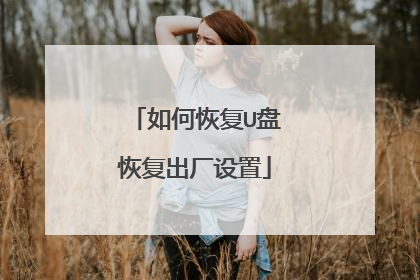 如何恢复U盘恢复出厂设置