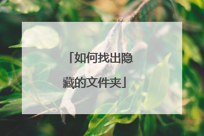 如何找出隐藏的文件夹