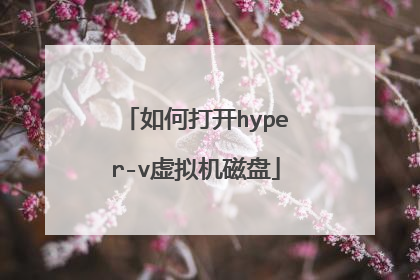 如何打开hyper-v虚拟机磁盘