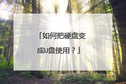 如何把硬盘变成U盘使用?