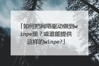 如何把网络驱动做到winpe里?或谁能提供这样的winpe?
