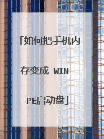 如何把手机内存变成 WIN-PE启动盘