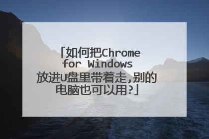 如何把Chrome for Windows放进U盘里带着走,别的电脑也可以用?